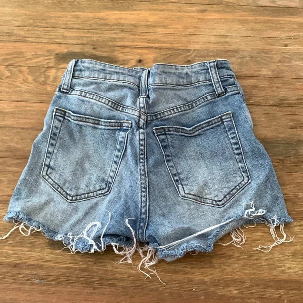 High Waist Denim Shorts Light Wash STS Blue - Picture 3 of 5